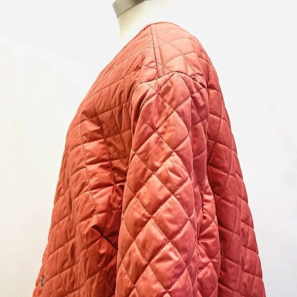 NWT CROFT & BARROW Women Button Down Quilted Orange Jacket Lightweight 2X - Picture 11 of 15